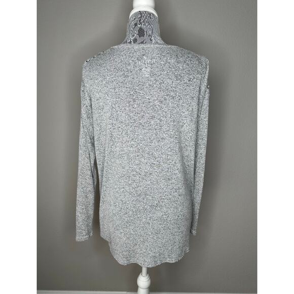 AMERICAN EAGLE Soft and Sexy Plush Lace Up Shoulder V Neck Oversized Pullover XS - Picture 4 of 7